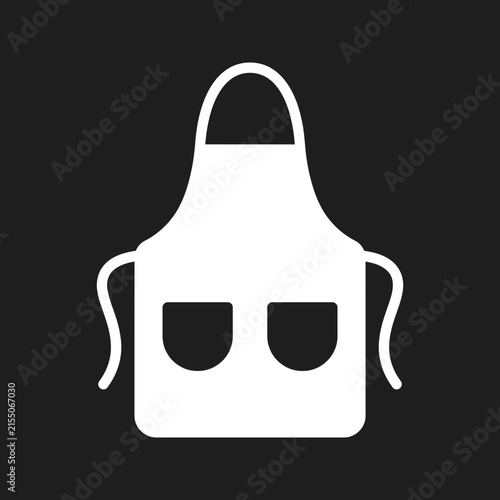 White cooking apron icon with pockets