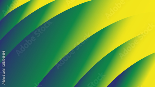 Abstract Green and Yellow Curved Gradient Background.