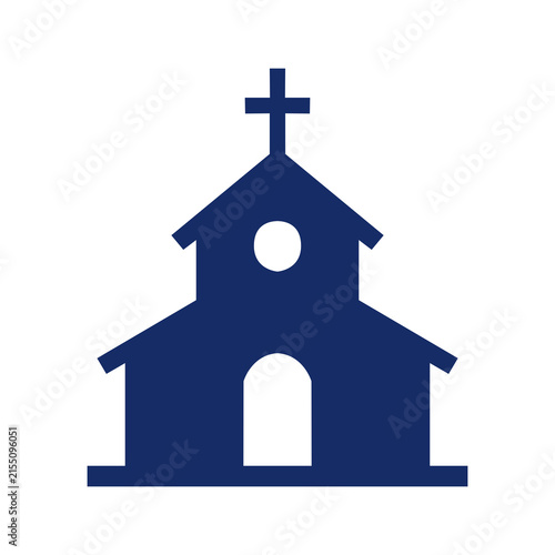 Church Building Icon Vector Symbol of Christian Faith