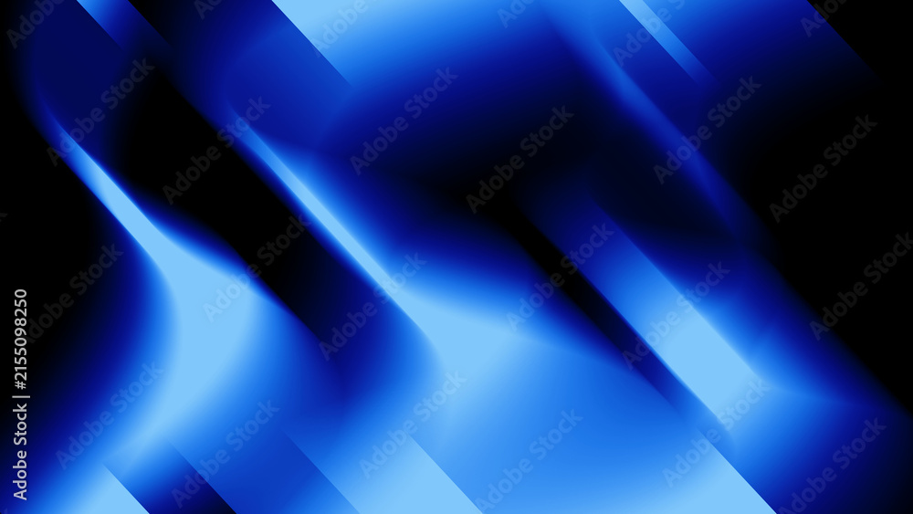 Obraz premium Vibrant blue glowing light streaks and smooth abstract gradients on a dark backdrop.