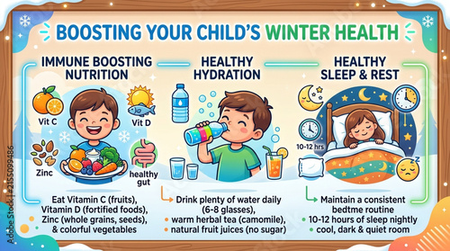 Infographic of Boosting Child's Winter Health Tips for Immune System Support
