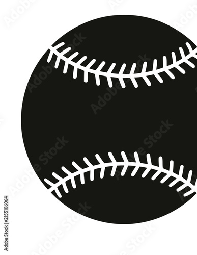 Obraz w ramie Baseball ball silhouette with stitches.