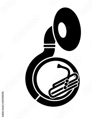 Black sousaphone tuba brass instrument graphic.