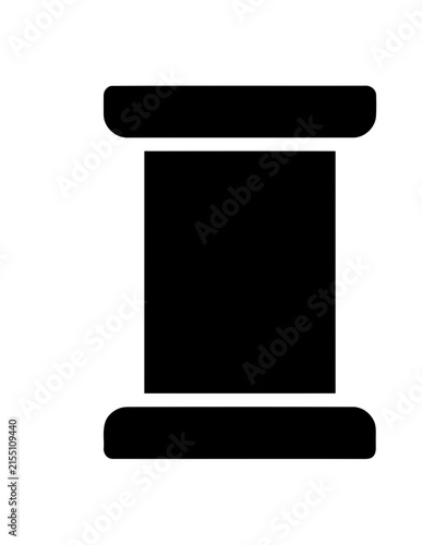 Black thread spool silhouette icon.