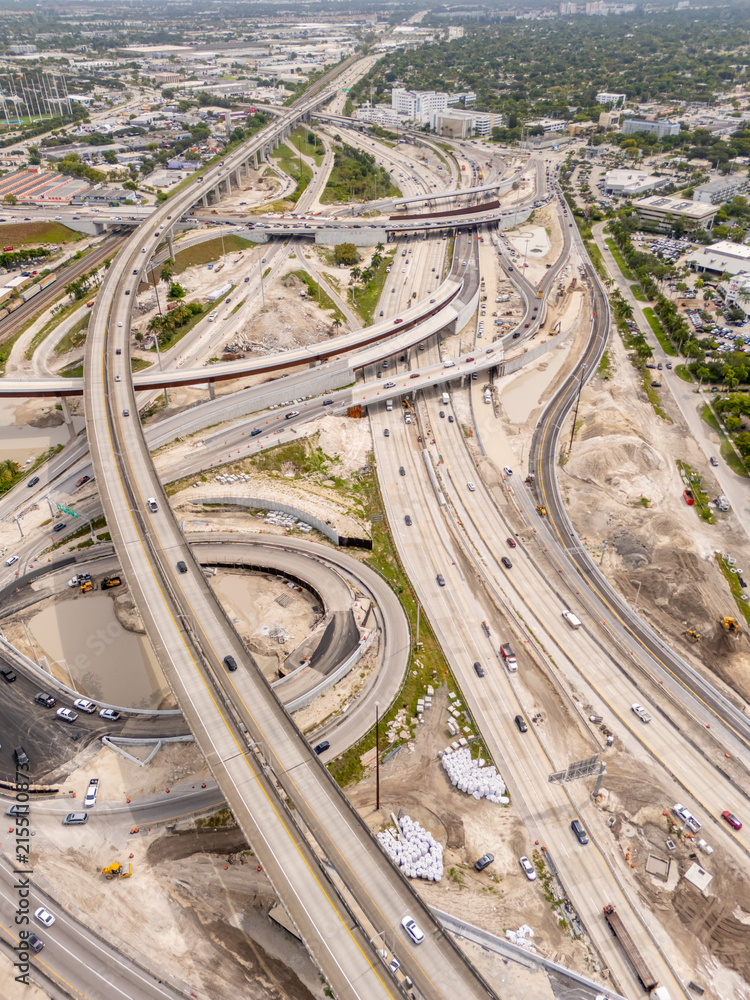 Obraz premium Miami aerials. Golden Glades Interchange construction