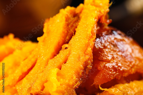 Baked Sweet Potato Close-up - Shandong Main Dish with Golden Orange Flesh