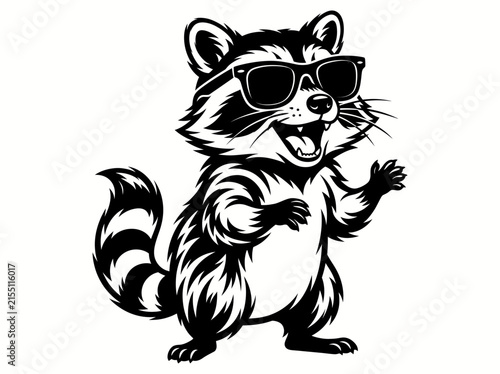 Raccoon wearing sunglass