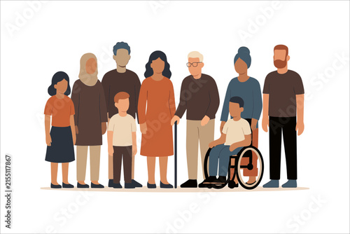 Diverse Inclusive Community Group with People of Different Ages and Abilities