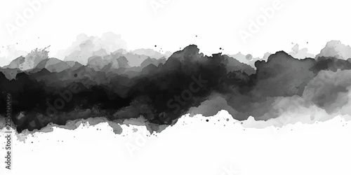 Abstract Black and White Grunge Background with Ink Splashes, Vintage Paint Texture, Smoke, Fog, and Artistic Monochrome Pattern Design