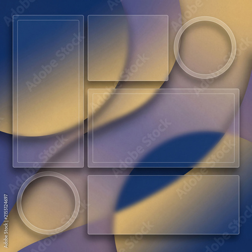 Creative abstract luxury wallpaper featuring translucent rectangles metallic curves blue purple gradients glowing highlights modern business advertising branding background design