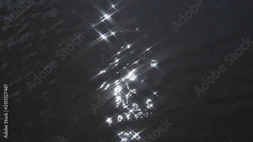 Sunlight reflecting on the water surface of a lake, Yamanashi