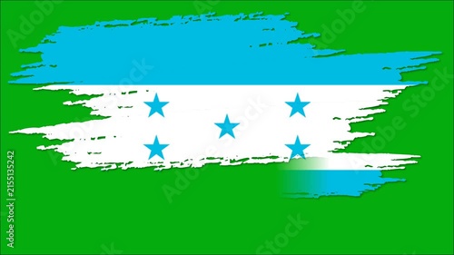 Honduras Flag Brush Stroke Animation, Honduran National Flag Paint Effect, Blue White Patriotic Background 4K