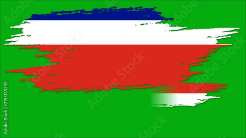 Costa Rica Flag Brush Stroke Animation, Costa Rican National Flag Paint Effect, Blue White Red Patriotic Background 4K