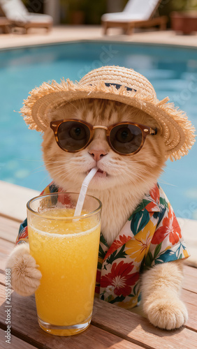 summer, orange. cat