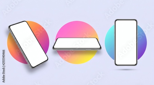 Modern smartphone mockup with gradient background for product display and marketing.