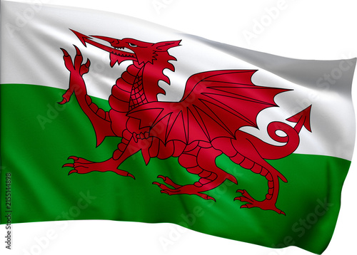 Canvastavla Flag of Wales waving in the wind