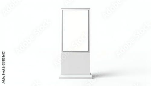 Digital signage mockup with blank screen isolated on white background 