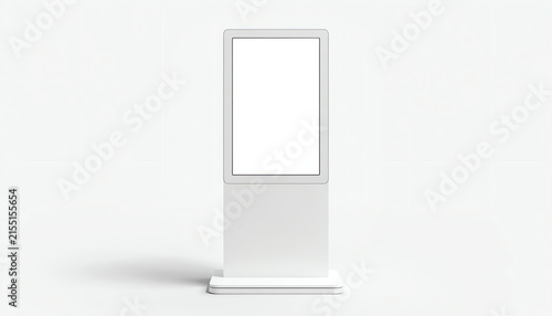 Digital signage mockup with blank screen isolated on white background 