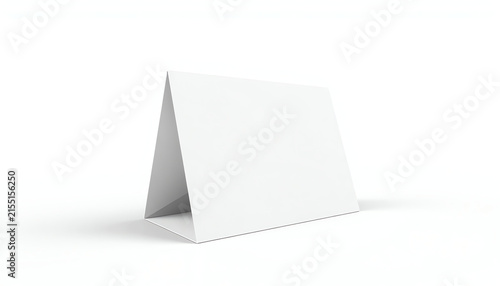 Promotional blank table tent card mockup. 3d illustration isolated 