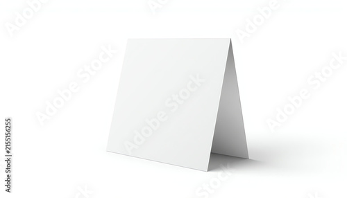 Promotional blank table tent card mockup. 3d illustration isolated 
