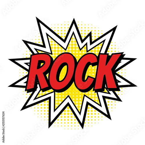 Comic Book Style Rock Word Burst Graphic