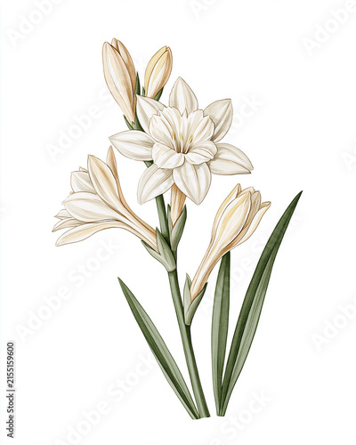 Vintage Botanical Illustration Collection – Aromatic Flowers and Fragrance Plants_tuberose