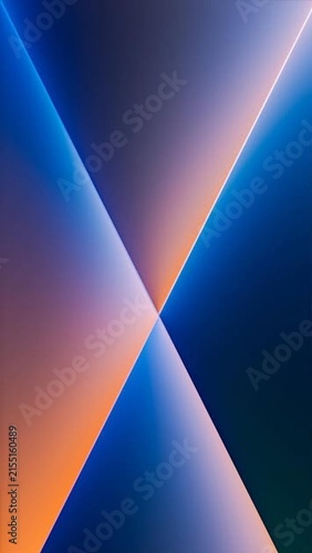 Abstract background with glowing blue and orange geometric light crossing