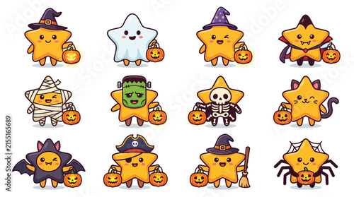 Cute Halloween Star Characters Collection