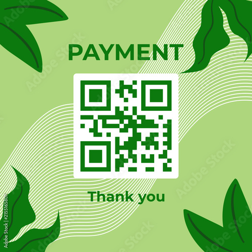 Digital payment qr code sticker for modern mobile transaction service