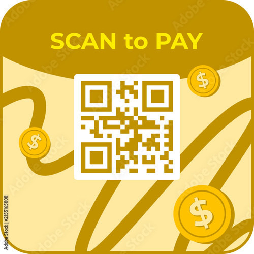 Digital Payment Sticker Featuring A QR Code For Mobile Transaction