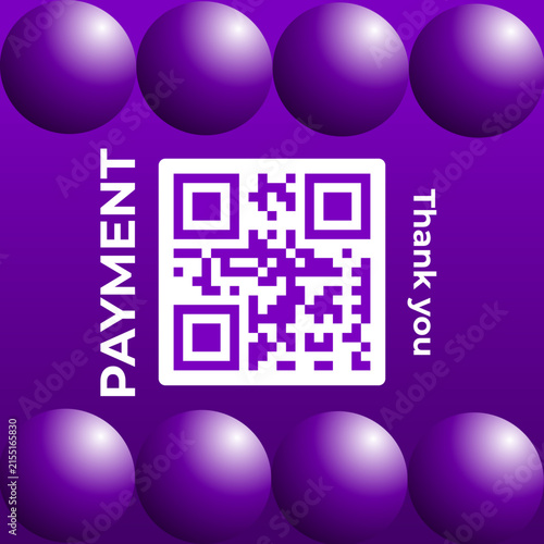 A purple sticker with a payment qr code for digital commerce system