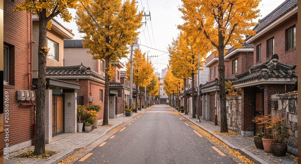 Fototapeta premium 한국 가을 골목길