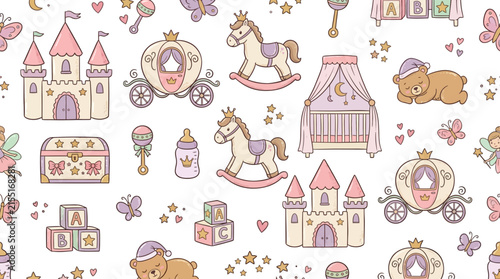 Cute Baby Girl Nursery Pattern