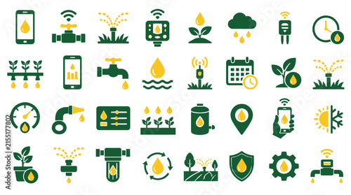 Collection of Environmental Icons Representing Nature And Sustainability.