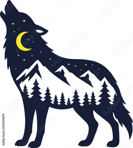 wolf in winter forest