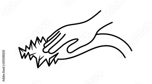A simple line art illustration of a hand cleaning a surface.