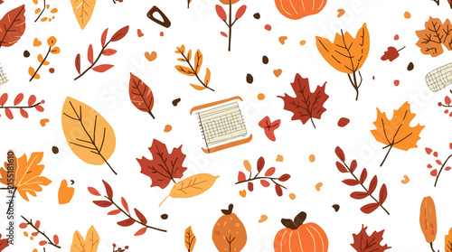 seamless fall season for simple shape design for back to school
