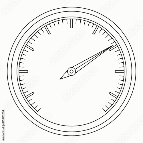 Speedometer gauge at high velocity reading with needle pointing near maximum limit