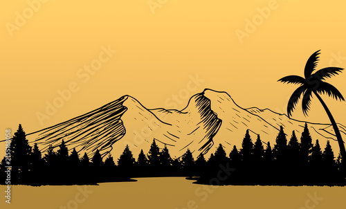 sunset in the mountains