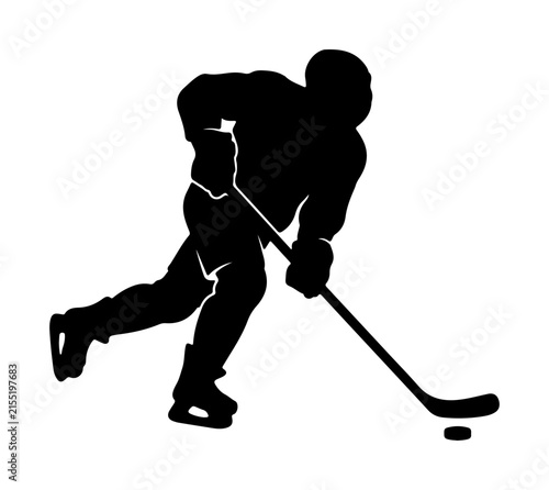 Canvas Print Dynamic Ice Hockey Player Vector Silhouette