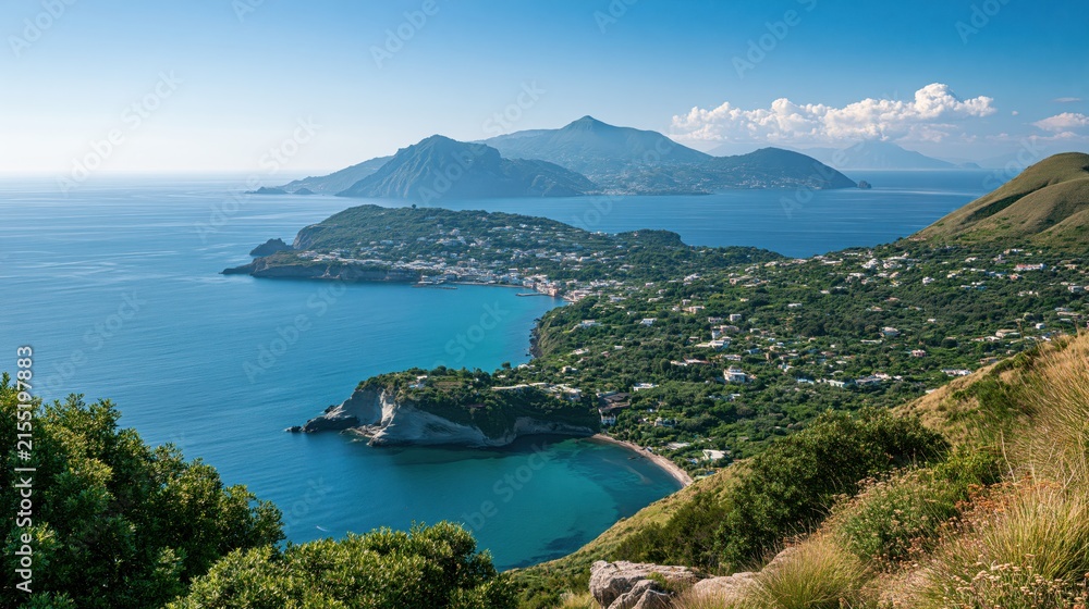 Fototapeta premium Ischia Island Overlook Destination under Brilliant Daylight