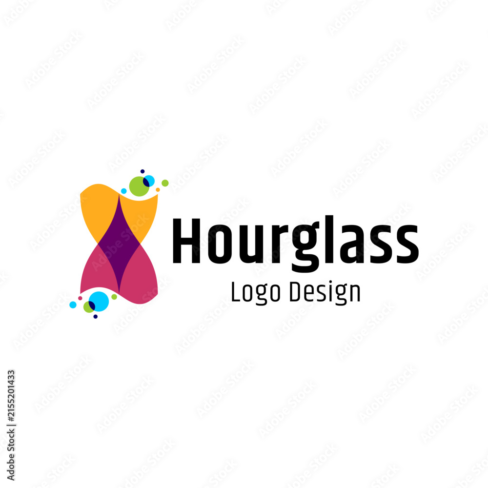 Fototapeta premium Abstract Hourglass Logo Design in Multiple Color Concept