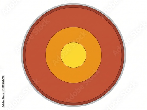 Concentric circle layers diagram representing earth interior with structure geological geophysics interior concentric illustration educational scientific formation composition planetary
