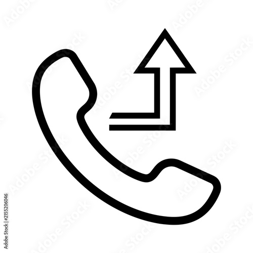 Photography Outgoing phone call outline symbol with outgoing telephone communication