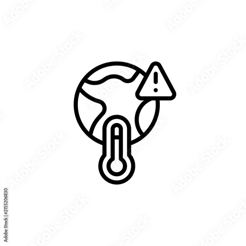 Climate Change outline icon and illustration