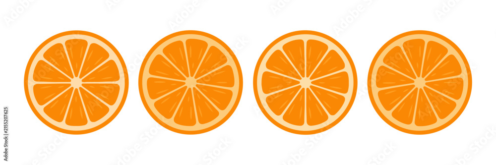 Fototapeta premium simple flat illustration of orange slice