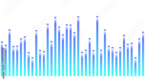 Cyan Audio Visualizer Equalizer Overlay, Isolated on Transparent Background. Isolated glowing audio visualizer equalizer for VFX, motion graphics and cinematic compositing.