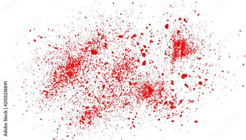 Fototapeta premium Red Paint Splatter Texture Isolated on Transparent Background for Grunge Design