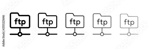 Bild auf Leinwand Set of ftp folder icons representing file transfer protocol and network data sto