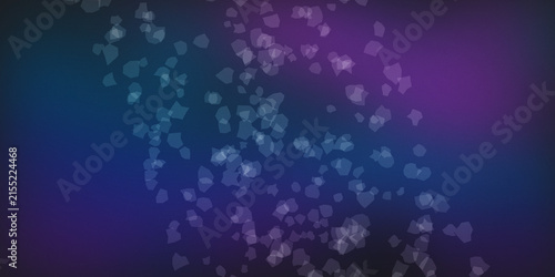 Abstract background with glowing blue and purple light bokeh particles.